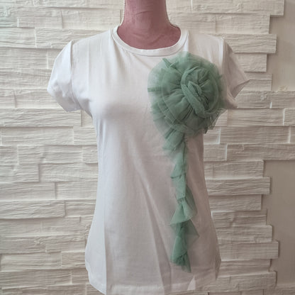T shirt fiore tulle