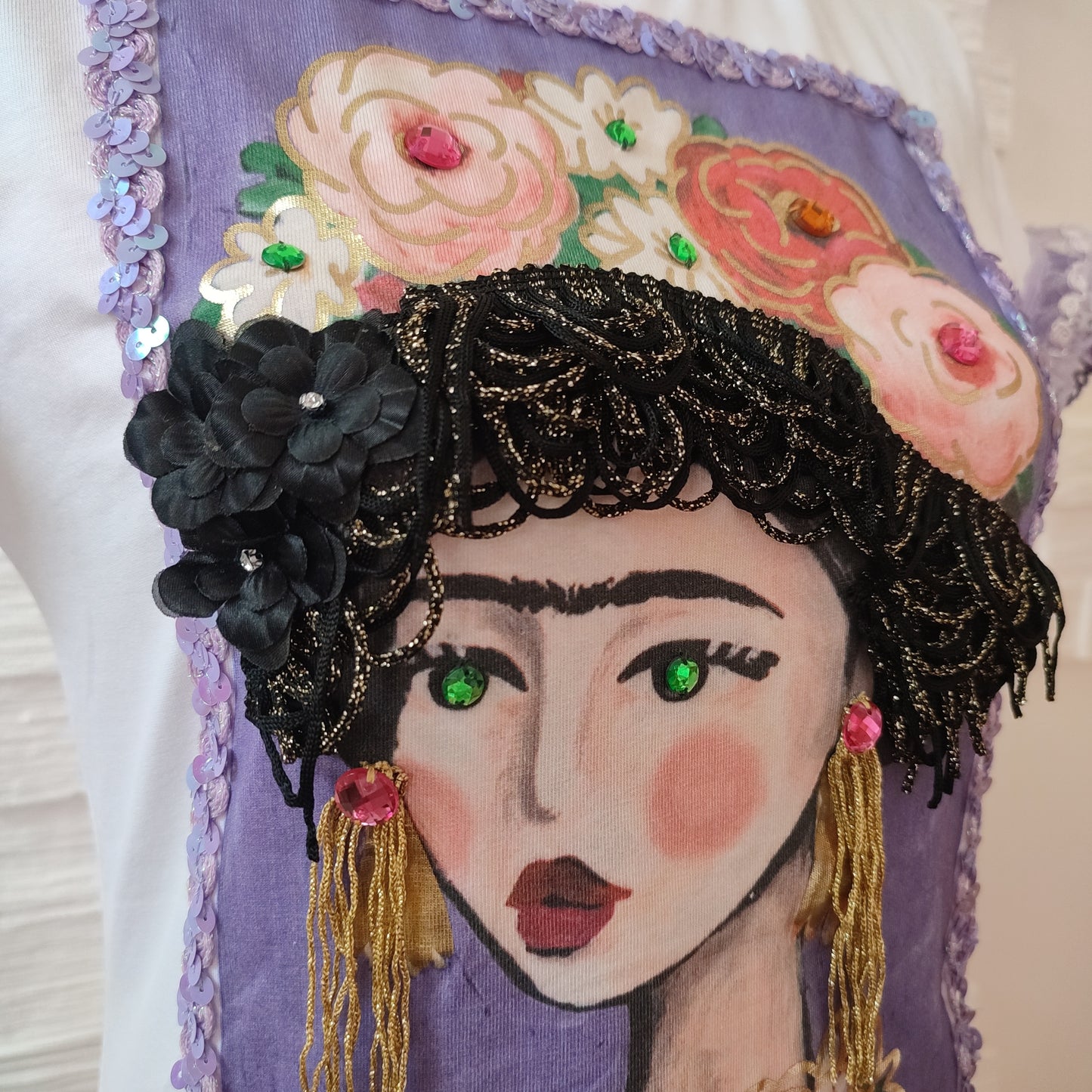T shirt Frida Kahlo violet