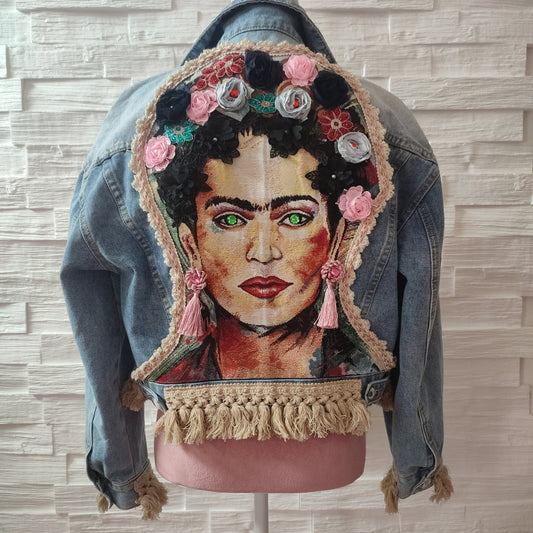 Giubbino in jeans Frida Kahlo