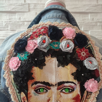 Giubbino in jeans Frida Kahlo