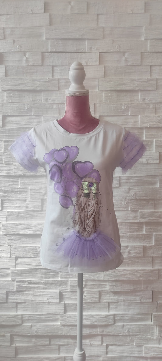 T-shirt donna in tulle